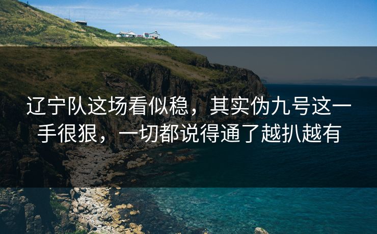 辽宁队这场看似稳，其实伪九号这一手很狠，一切都说得通了越扒越有