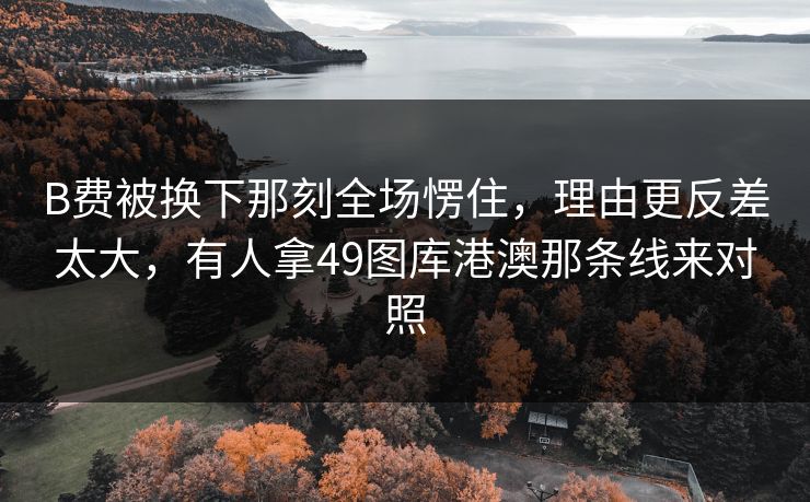 B费被换下那刻全场愣住，理由更反差太大，有人拿49图库港澳那条线来对照