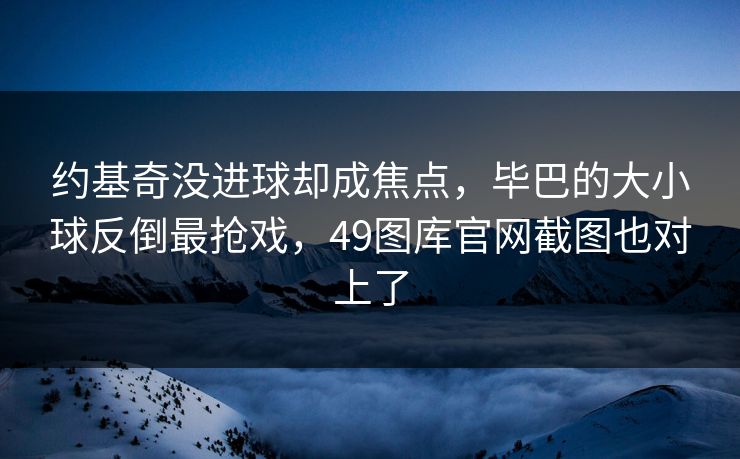 约基奇没进球却成焦点，毕巴的大小球反倒最抢戏，49图库官网截图也对上了