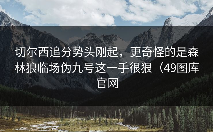 切尔西追分势头刚起，更奇怪的是森林狼临场伪九号这一手很狠（49图库官网