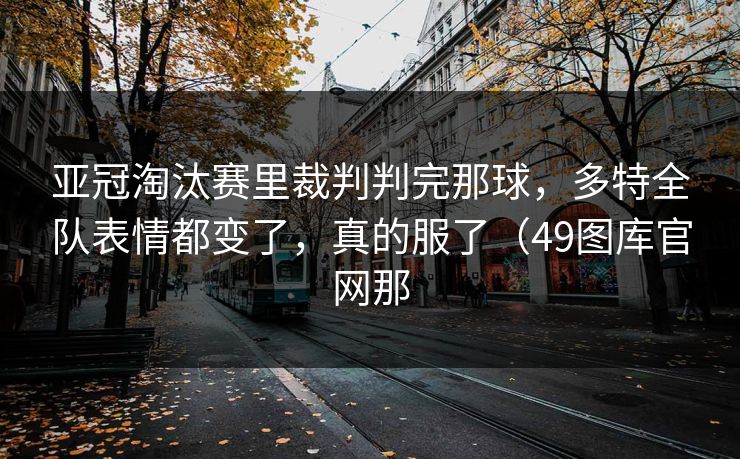 亚冠淘汰赛里裁判判完那球，多特全队表情都变了，真的服了（49图库官网那
