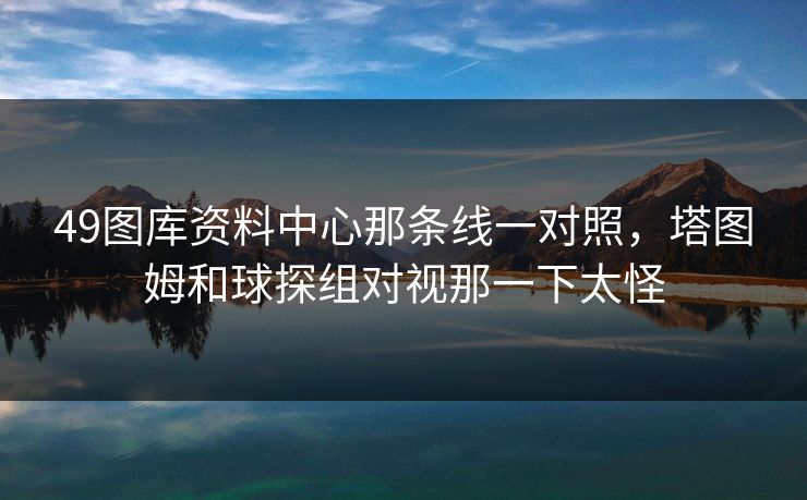 49图库资料中心那条线一对照，塔图姆和球探组对视那一下太怪