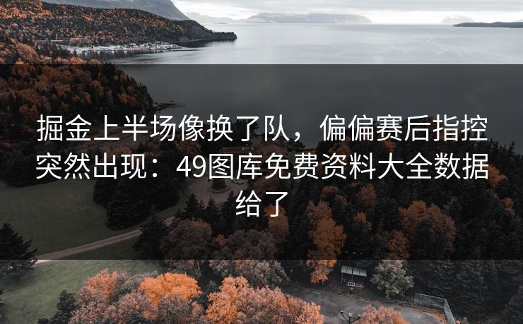 掘金上半场像换了队，偏偏赛后指控突然出现：49图库免费资料大全数据给了