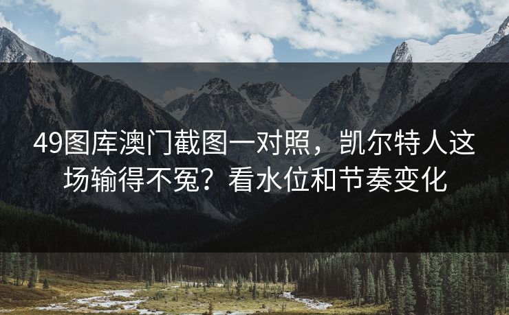 49图库澳门截图一对照，凯尔特人这场输得不冤？看水位和节奏变化
